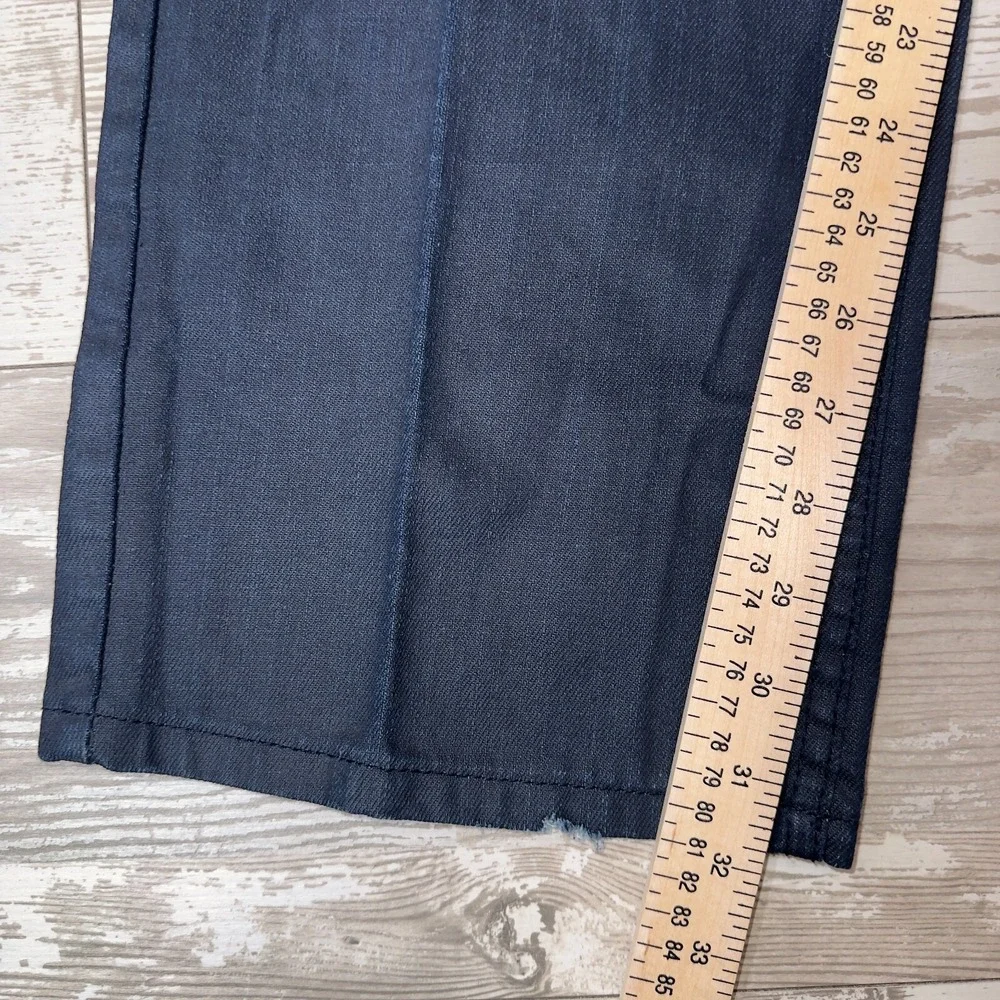 Akademiks Jeans Mens 40x34 Navy Denim Flat Front Straight Leg Hipster Black Tab